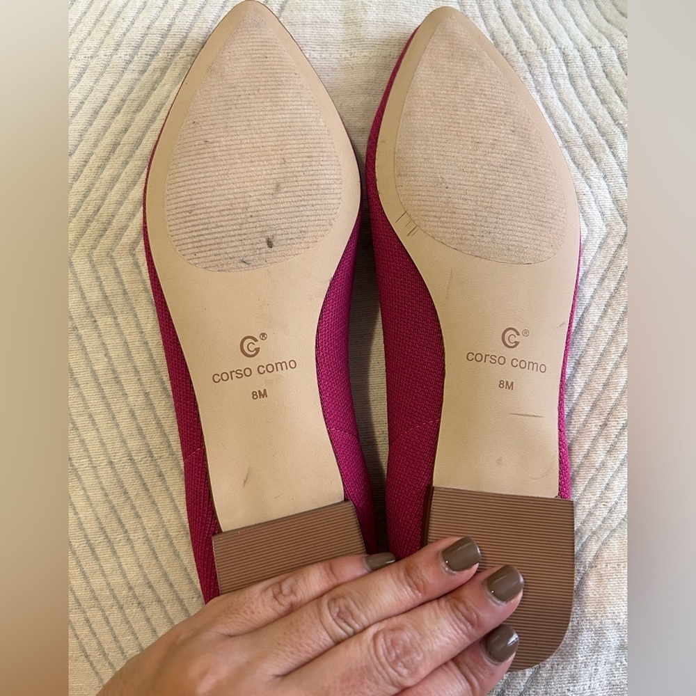 Corso Como Julia Knit Flat Shoes Stretch Leather Insole Pointed Toe Size 8 - Picture 5 of 8